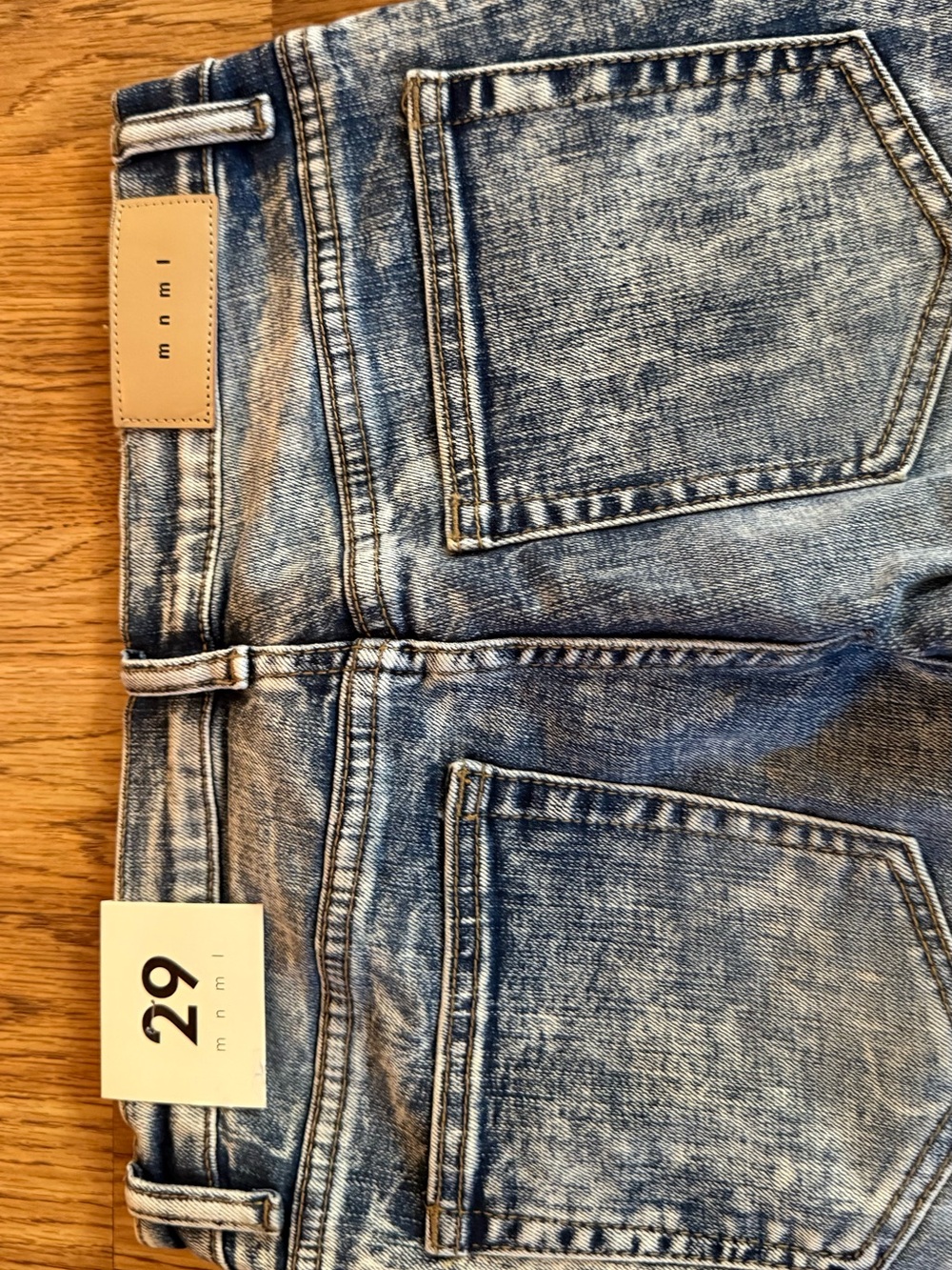 MNML Men's Skinny Acid Wash Jeans - Blue Gray - Picture 7 of 8